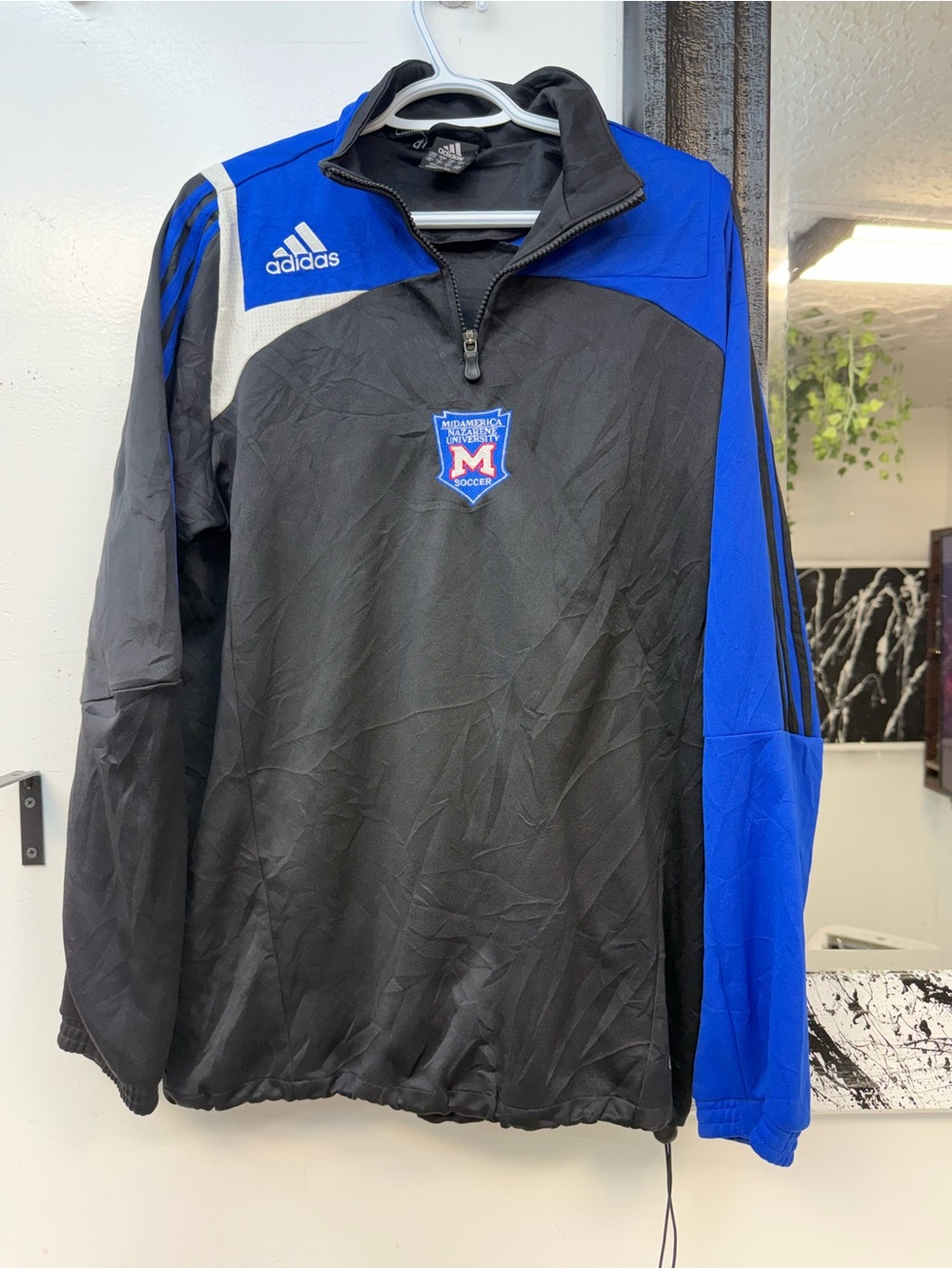 adidas Black & Blue Lightweight Soccer Pullover - Picture 2 of 7